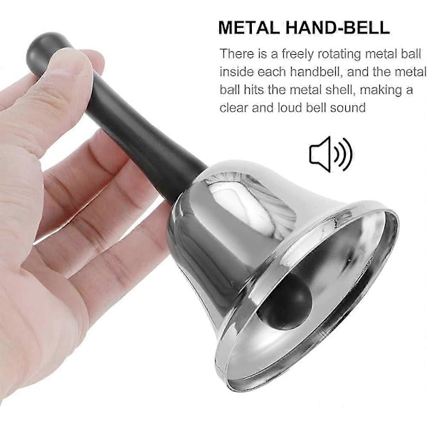 Metallisk Handklocka, Jul Klocka Handhållen Klocka med Handtag, Te Klocka Service Ring, Hög Ljud Klocka, Disk Reception Klocka