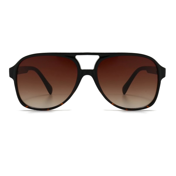 Retro polariserade solglasögon för kvinnor män Oversize vintage 70-tal pilotsolglasögon, stor fyrkantig ram Double Bridge Retro glasögon Anti UV