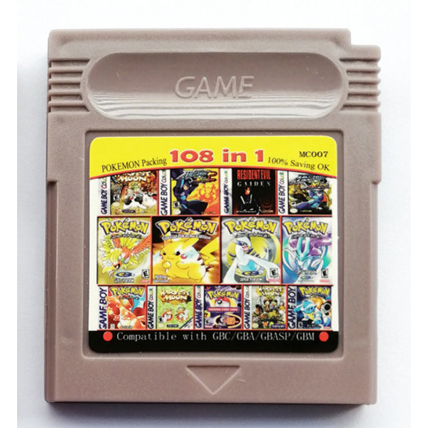 Nyt GB GBC spilkort 108in1 108 i 1 Mario engelsk version