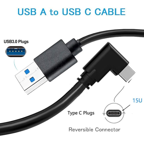 for Link-kabel 10Ft USB C høyhastighets dataoverføring hurtiglading kabel headset spill PC tilbehør