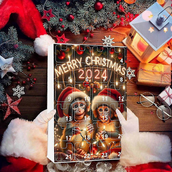 Skønheds Adventskalender 2024 Julekarneval 2024 Juleadventskalenderboks - 24 Forskellige Stilarter af Juleabevedhæng Daglige Overraskelser Op