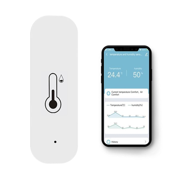 Tuya Wifi Temperatur- og Luftfugtighedssensor Indendørs Termometer Hygrometer