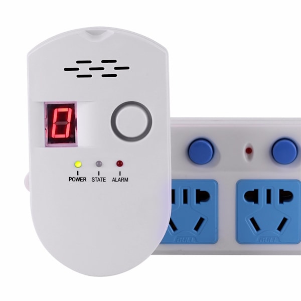 Direkt ansluten europeisk standard ultrasensitiv digital display brännbar gasledningslarm | gasdetektor | gasdetektor