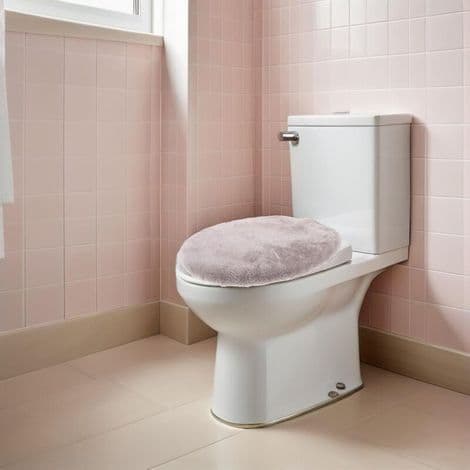 Set med 2 mjuka toalettsitsöverdrag i plysch