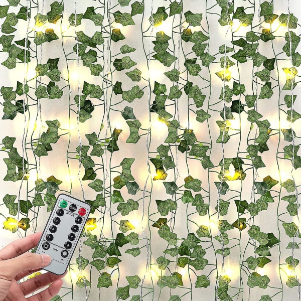 Konstgjorda växter String Lights 84ft 12-pack Fake Ivy Garland Lamp med fjärrkontroll