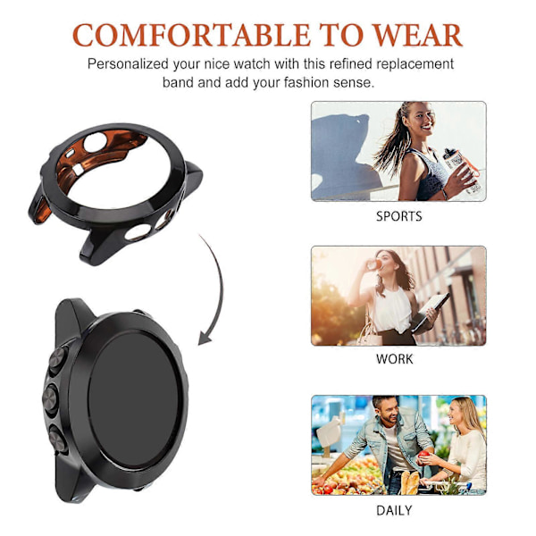1 stk. Beskyttelsesetui for klokke TPU Klokkebeskyttelse Kompatibel for Garmin Fenix 5X (Svart)