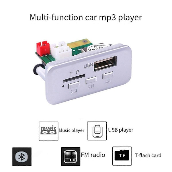 Bluetooth 5.0 MP3 WMA APE Dekoderkort Bil Audio USB TF FM Radio Håndfri Modul MP3 Afspiller til