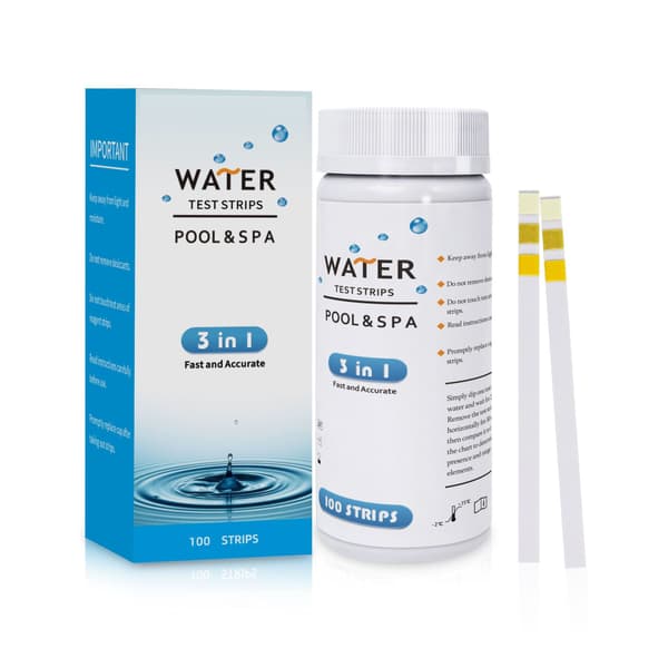 3-i-1 Poolvandsteststrimler, Multi-Indeks Restklor Teststrimler 100 Strimler Per Spand 1pcs
