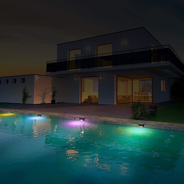 4-pack Solar Pool Sidelys for svømmebassengtilbehør Nattbelysning