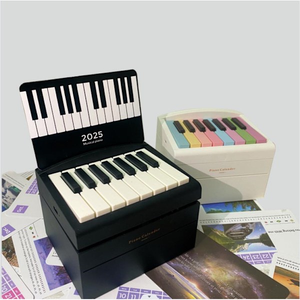 2025 Taylor Swift Beyond Pianokalender Skrivbords kalender Mini Pianonoter Prydnader (Vit)