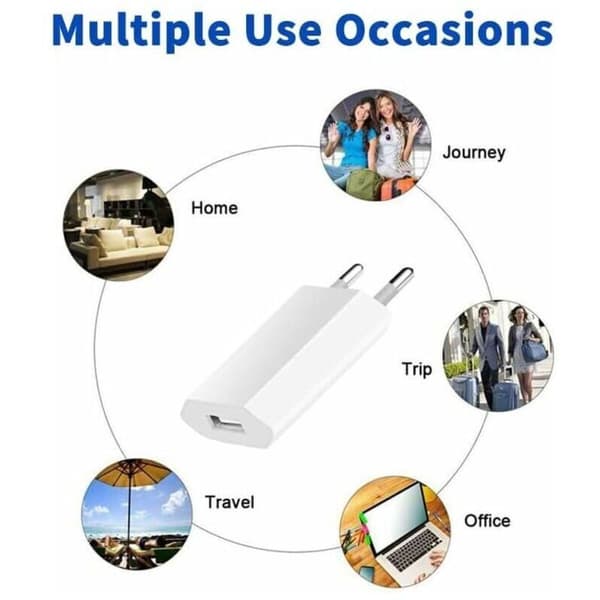 2-pak opladere til iPhone. Universal USB hurtigopladerstik/AC-adapter til USB-vægoplader kompatibel med iPhone (sort)