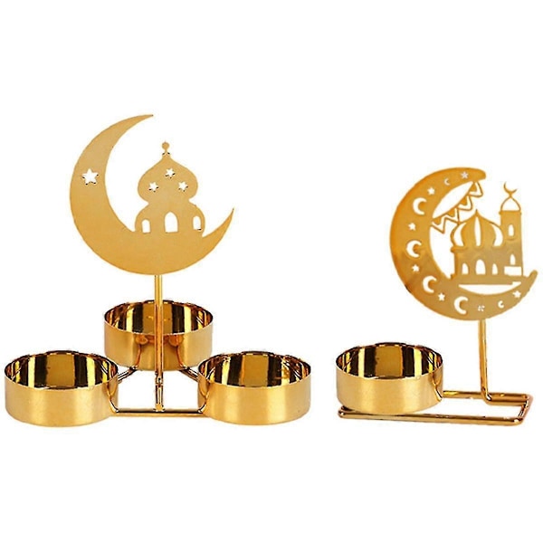 Metall Ramadan Dekorasjon Eid Mubarak Lysestake Hjem Dekorasjon Ramadan Lysestake Festtilbehør Bordpynt