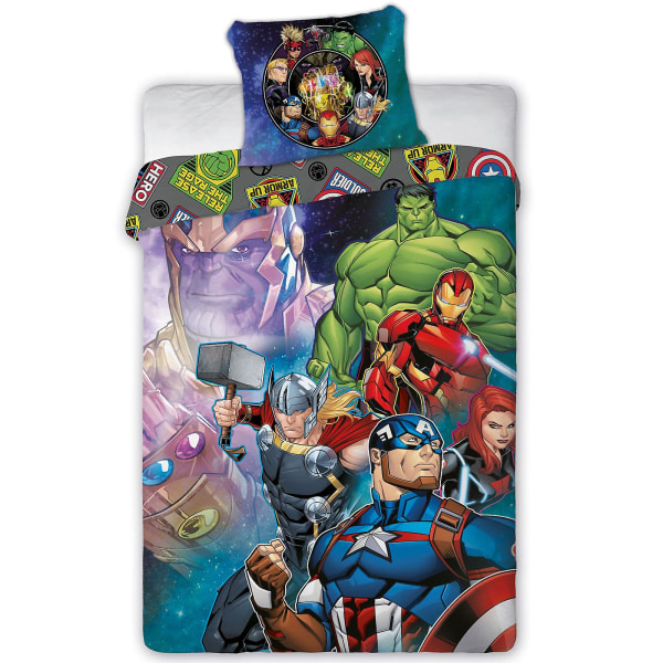 Marvel Avengers Enkelt cover - set storlek