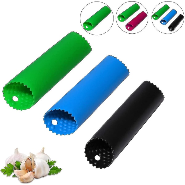 3-pack silikon vitlöksskalare Skin Rmover Tube Roller Vitlöksstrippning köksredskap