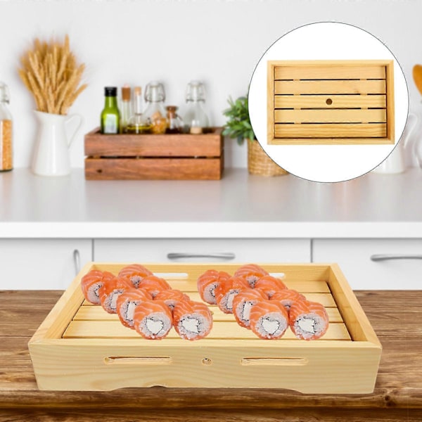 Sushi-brett i tre, japansk stil, sushi-kasse, sushi-utstillingsbrett, sashimi-fat, sushi-serveringsbrett