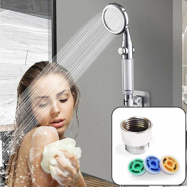 Vattenflödesbegränsare för dusch – Set om 2 stycken – Koppar – Justerbart flöde 4/7/9 l/min – Kompatibel med 95% av kranar