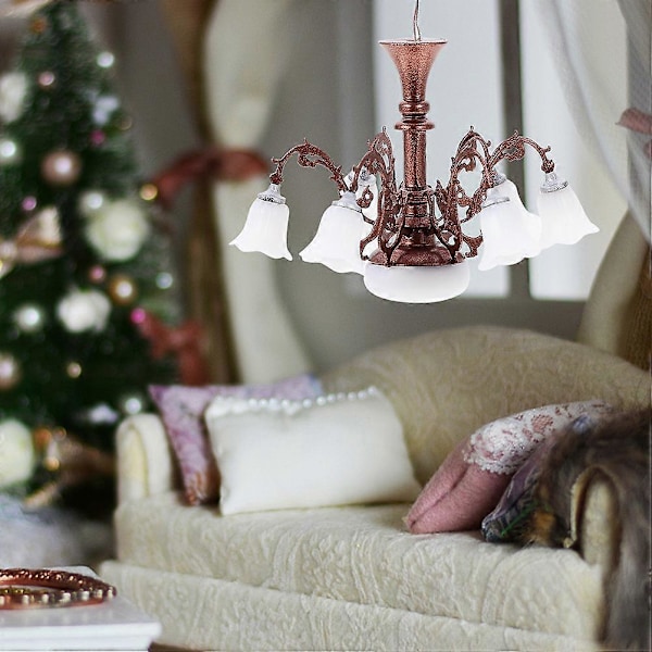 Miniatyr Modell Lysekrone Lite Hus Taklampe Sandbord Taklampe Modell