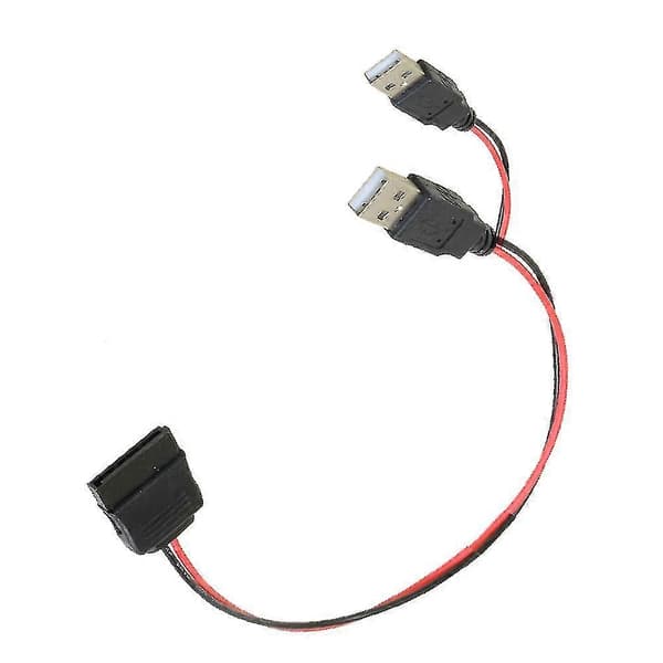 Dobbelt USB til SATA 15-polet adapterkabel strømledning til 2,5 SATA harddisk