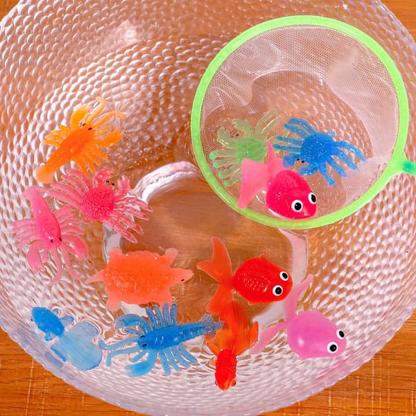 Barnefiskeleke Simulert Gullfisk Tilfeldig 5 Stk Vannlek Badeleke Pedagogisk Late som-lek Akvatisk Dyreleke for Gutter Jenter Småbarn B