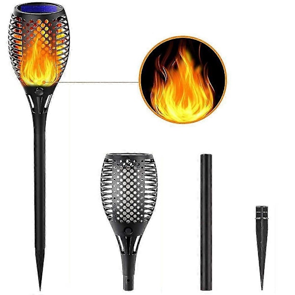 Solcelle Flammelys Havefakler Solcellelys Fakler Solcelle Flammer Led Solcelle Fakkel Solcellelys Havebelysning Automatisk Til/Fra (1 stk)