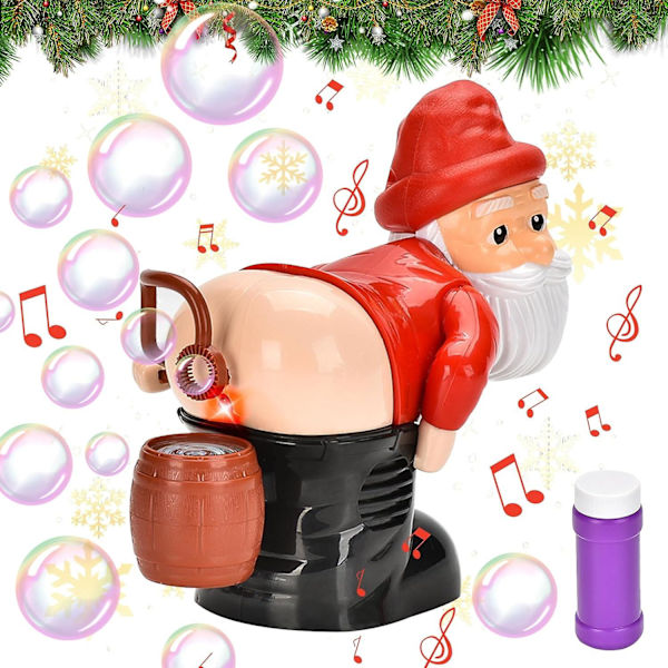 Rolig Jultomte Bubbelblåsare, Jultomte Bubbelblåsare med LED-ljus och Musik, Julgåva till Barn