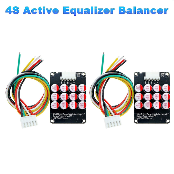 2 stk 4s Active Equalizer Balancer Lifepo4 / / Lto Batteri Energiudligning Kondensator Bms Board