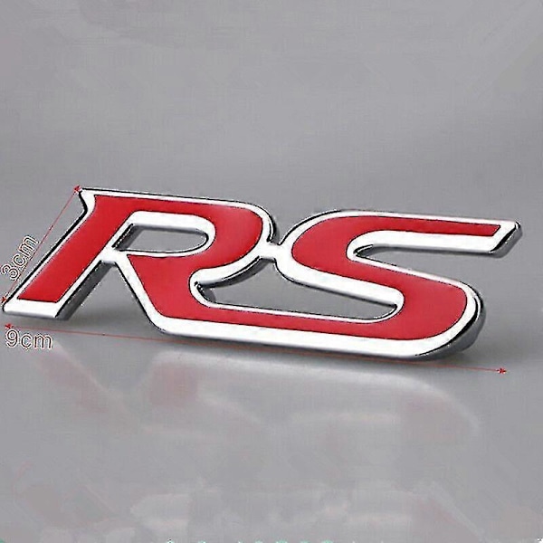 Bil 3D Metal Rs Front Grill Grille Hætte Emblem Badge Racing Emblem Deacl Sport