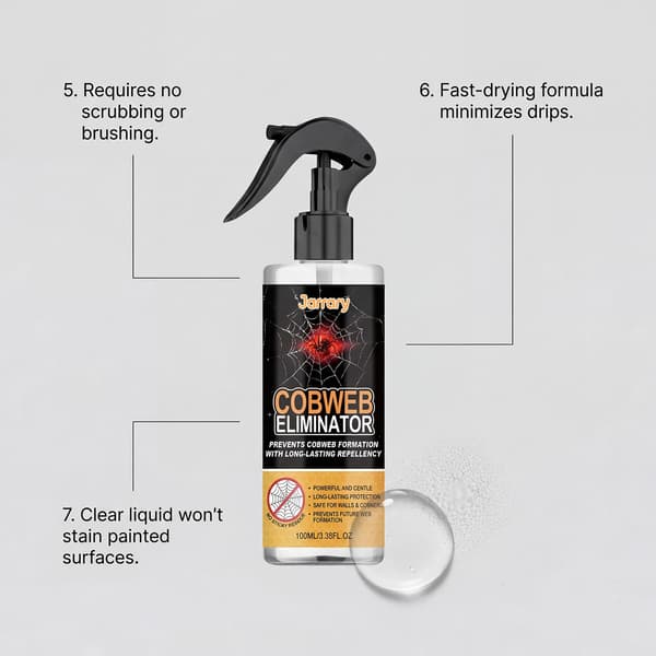 Edderkoppespind Eliminator Spray, 100 ml Langvarig Afskrækningsmiddel til Vægge og Hjørner