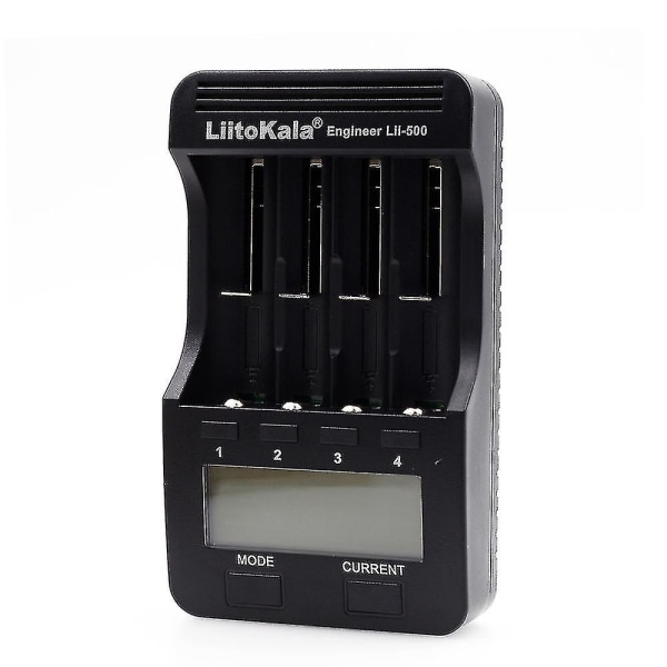 Liitokala Lii-500 4 Slots Smart Intelligent Batteriopladersæt Til 3,7v Li-ion 1,2v Ni-mh genopladeligt batteri LCD-skærm