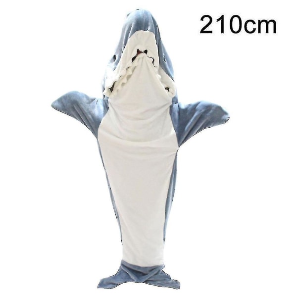 Shark Blanket Hoodie Adult - Shark Onesie Adult Bærable Tæppe - Shark Blanket Super Soft Hyggelig Flanell Hoodie Shark Sovepose-scntcv White M