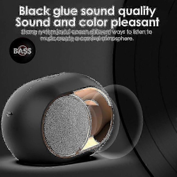 Bärbara Bluetooth-högtalare Subwoofer Stereo Hifi-ljud Tws Handsfree Tf Usb-högtalare (svart)