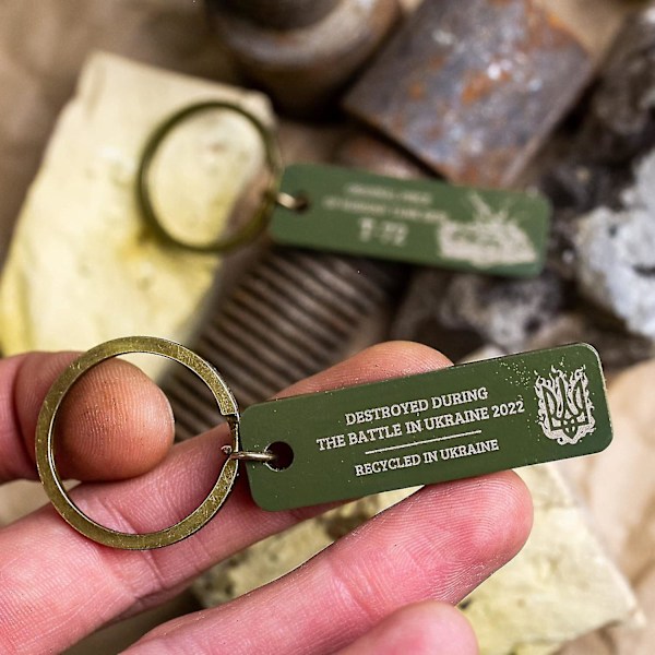 2 st Brutala Nyckelringar för Män, Unik Ukraina Nyckelring, Metall Nyckelring för Män, Minnesgåva för Pappa, Farfar, Pojkvän