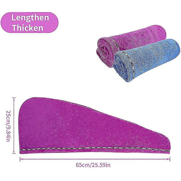 Turbanhandduk, Huvudhandduk med Knappar Mikrofiber Snabbtorkande Regnbågsfärg