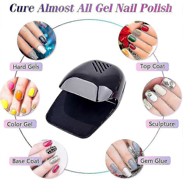 Nagelfläkt för vanlig nagellack, bärbar nageltorkare, nagelkonstmaskin, snabb torkning av nagellack, gelnageltorkare, blåsare för fingernaglar och tånaglar
