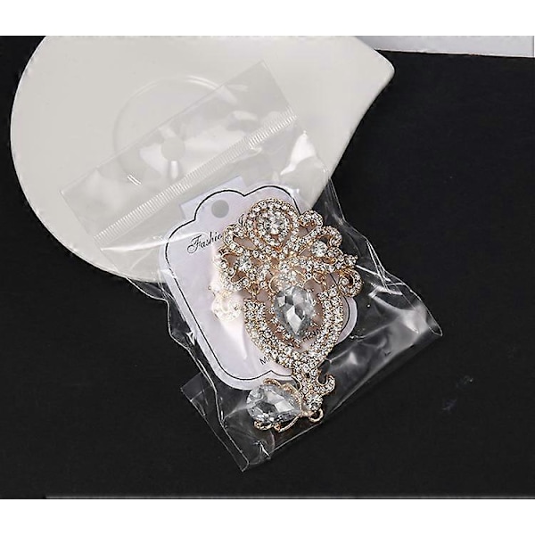 Silver/Guldpläterad Kristall Rhinestone Brosch Nål Set för DIY Bröllopsbukett Kit