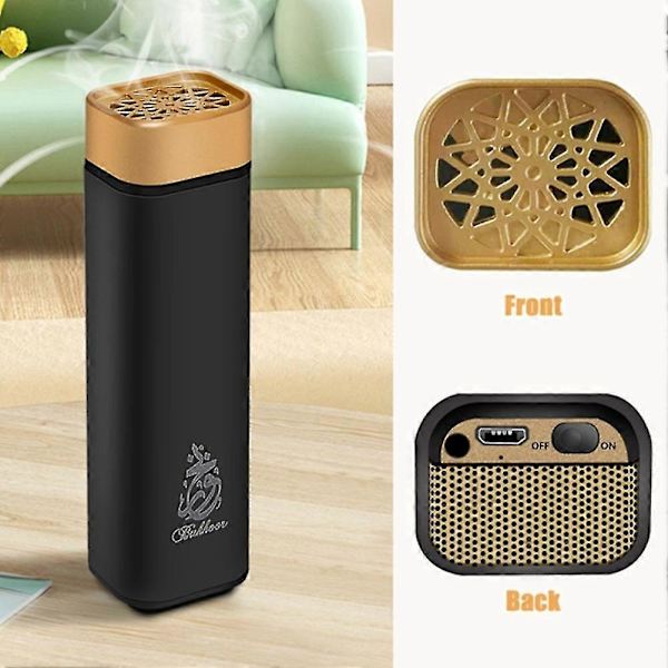 2 st USB-brännare Bärbar Bukhoor-brännare Mini Elektrisk Aromaterapi-diffusor Muslim