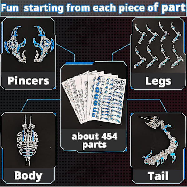 454 dele Scorpion 3D metal model kit