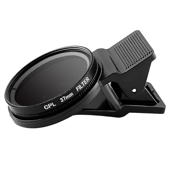 Ultratynd clip-on Cpl telefonlinsekamera cirkulær polarisator Neutraltæthedsfilter 37 mm objektiv kameralinse (sort)