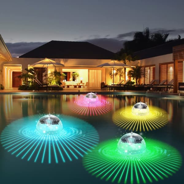Solcelle flydende kuglelampe, farveskiftende projektionslampe til pool, badekar og dam