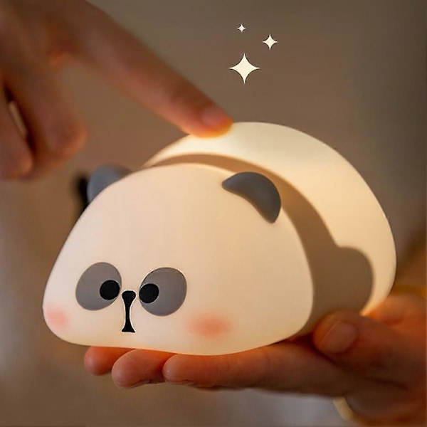 Panda Natlampe Børn, 3 Tilstande Sød Natlampe Baby Squishy Lampe Med Timer, USB LED Dæmpbar Natlampe Til Soveværelse