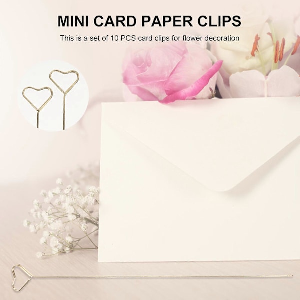 10 stk. Mini Hjerteformet Plads Memo Holder Billedstativ Noteklips