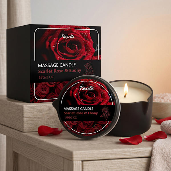 3-pack rosdoftande massage-ljusset – Aromaterapi eteriska oljeljus för avkopplande hemmaspa