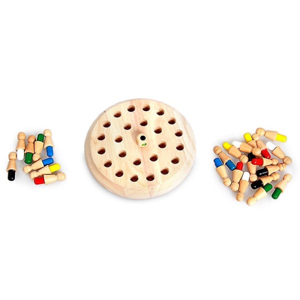 Intelligent legetøj til børn Farverigt hukommelsesskak Træhukommelse Tændstik skakspil Hukommelse Udvikling af skakfamilie Intellektuelt legetøj