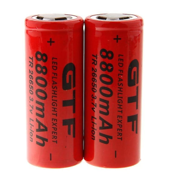 Gtf 26650 8800mah litiumbatteri oppladbare batterier 26650 8800mah for lommelykt med høy effekt