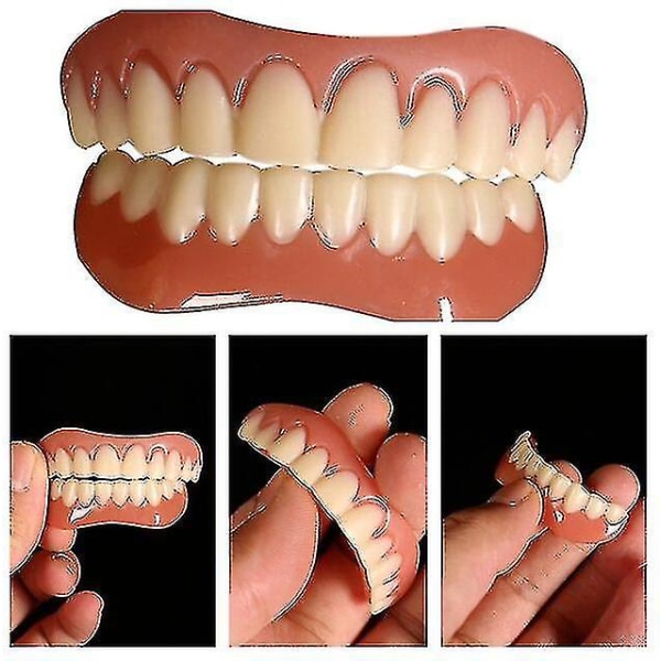 Tandproteser Silikone øvre og nedre finer Perfect Smile Finer Tandproteser Klistermærker Tandproteser Bøjler Behagelige tænder deformitet 2024-Ny