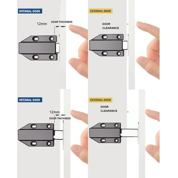 Locketau push-to-open låse – 4 stk. med soft-close mekanisme – Magnet til spånplademøbler – Nem installation – Sort