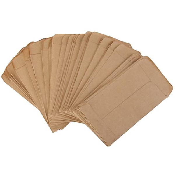 100 stk Vintage Kraft Paper Seed Bag Pouch Fortykket Seed Bag Kraft Paper Bag