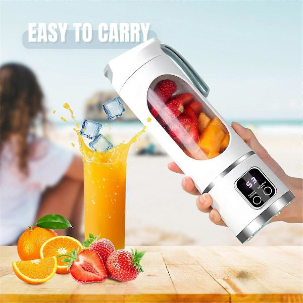 USB Uppladdningsbar Portabel Blender 8 Blad Mini Iskross med Digital Display 3 Lägen Portabel Bl