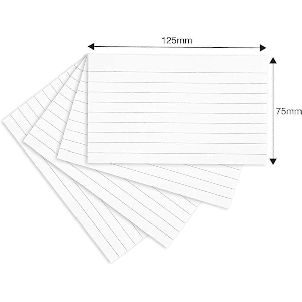 Summit-kort, 200-pack Vit, Linjerade Revisions-kort, 125x75mm