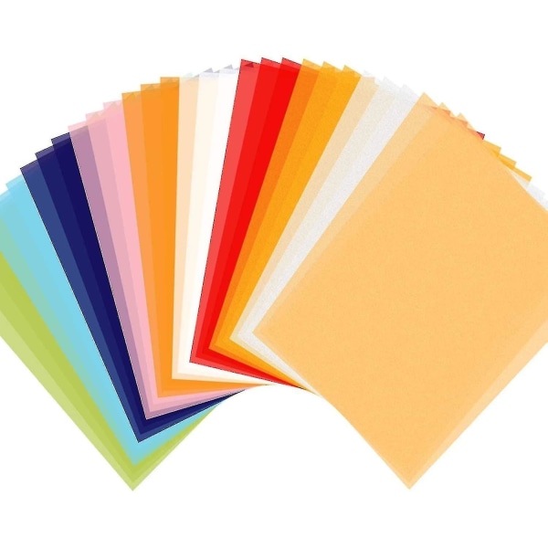 Farvet vellumpapir, 50 ark 10 farver gennemsigtigt vellumpapir 8,5 X 11 gennemskinnelig, udskriveligt klare vellumark til udskrivning Tegning Ink Jet Las